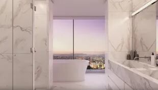 El baño con otra vista imponente en altura
