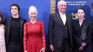 Broadbent y Helen Mirren en el estreno de la película "El Duque" en la National Gallery de Londres en febrero.