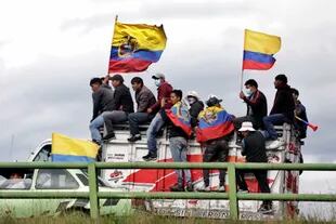 La llegada de columnas de indígenas a Cutuglagua, antes de marchar hacia Quito