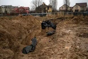A mass grave found in Bucha on the outskirts of Kyiv
