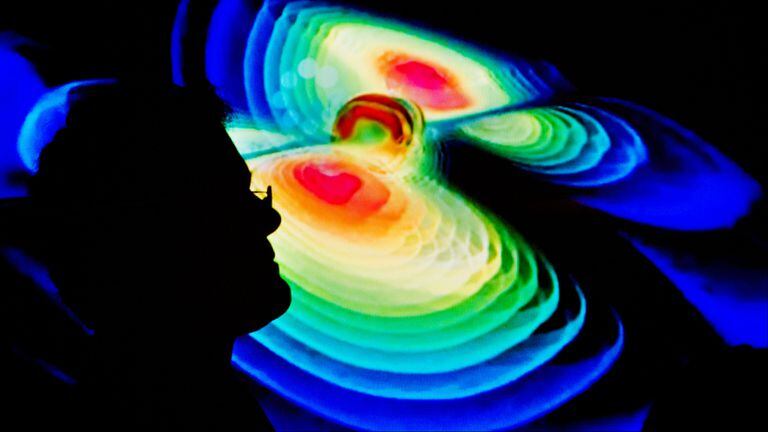 Una representación de las ondas gravitacionales