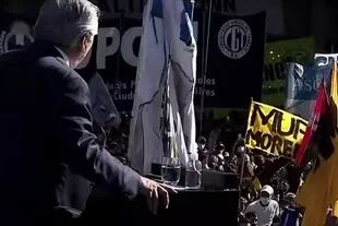 Alberto Fernández en el acto del Día de la militancia