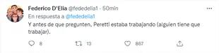 Federico D'Elia explicó la ausencia de Diego Peretti