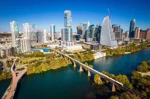 Vista aérea de Austin, Texas, el 10 de octubre de 2021