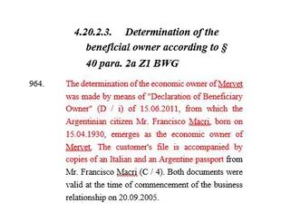 El informe de PwC que revela irregularidades en el Meinl Bank de Austria; allí aparece mencionado Franco Macri como titular de la sociedad Mervet