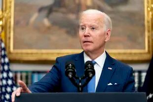 Joe Biden expresó sentirse "encantado" de compartir la noticia de la liberación de Trevor Reed (AP Photo/Andrew Harnik)