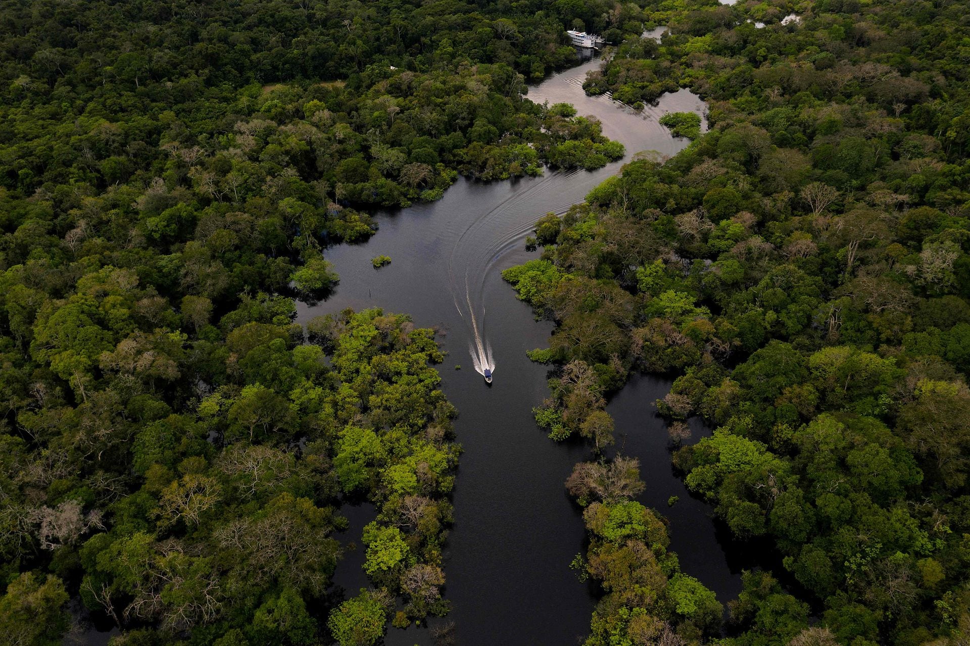 Río Jurura en el municipio de Carauari, en el corazón de la selva amazónica brasileña.