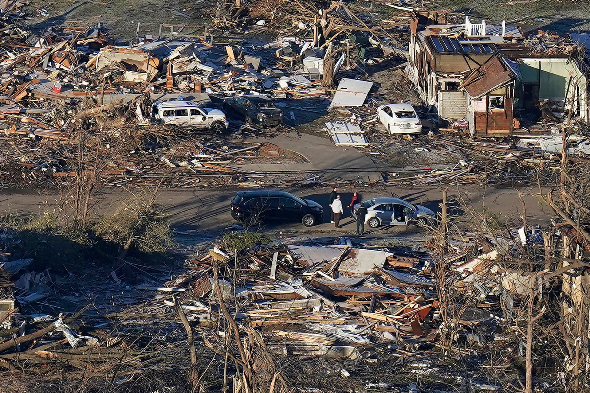 Destruction in Mayfield, Kentucky