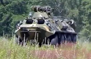 A 1959 BTR-60 light armor used in Ukraine