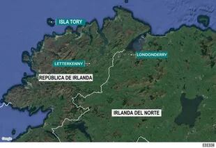 La ubicación de la isla Tory