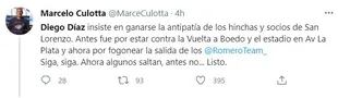 Los tuits contra Diego Díaz