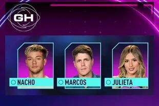 Nacho, Marcos y Julieta son los finalistas de GH (Captura video)