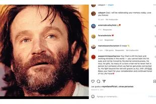 El hijo de Robin Williams lo recuerda con un mensaje en su aniversario luctuoso