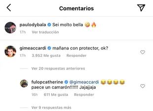 El comentario de Gime Accardi en la foto de Dybala