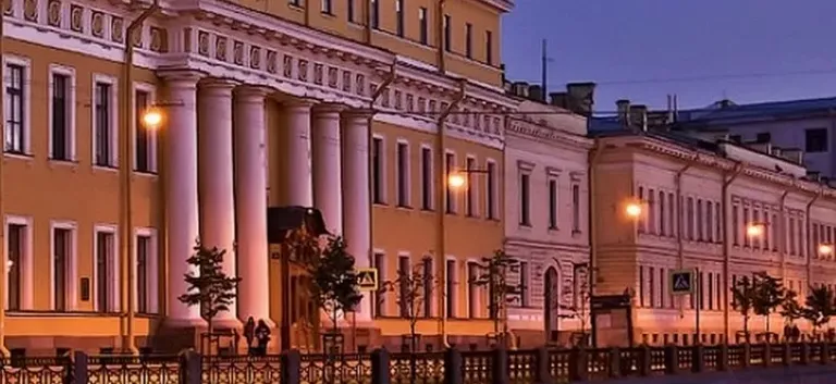 The Yusupov Palace is one of the landmarks on the Moika River in Saint Petersburg.