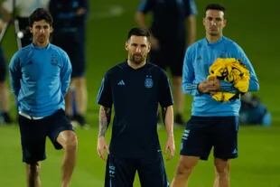 Entrenamiento de argentina en Doha, QatarLionel Messi