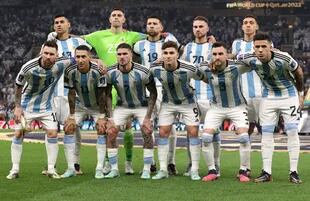 La selección argentina, en los minutos previos al partido ante Panamá.
