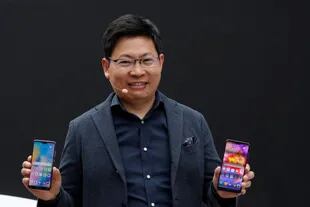 Richard Yu, CEO de Huawei, al presentar el P20
