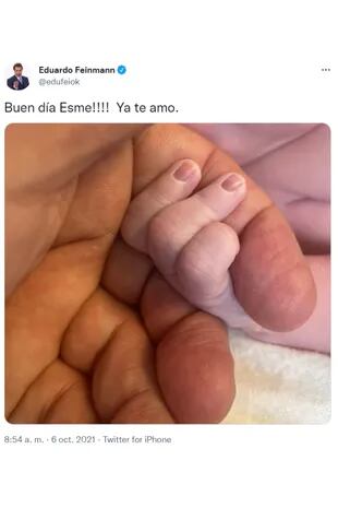 El tierno mensaje de Eduardo Feinmann a su hija recién nacida