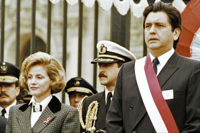 Alan García, en 1989, junto a su entonces mujer argentina, la cordobesa María del Pilar Nores de Boderau