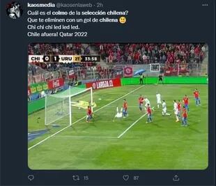 Uruguay se impuso frente a Chile mediante una "chilena".
