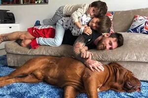 Antonela Roccuzzo mostró el esperado reencuentro de su familia con Hulk, el perro gigante de Messi