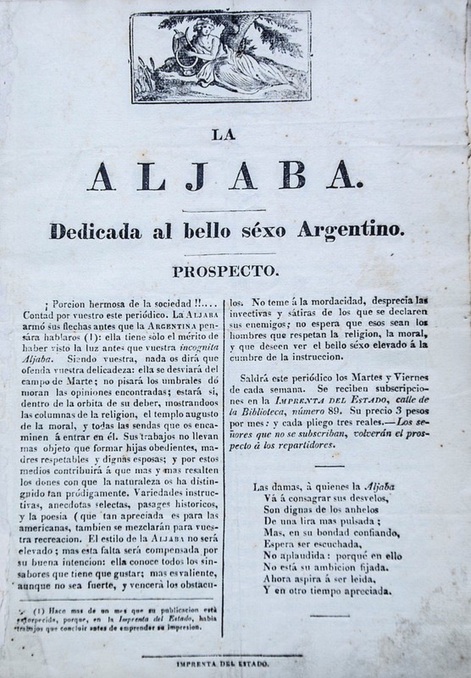 Una de las portadas de los 18 números de  la Aljaba