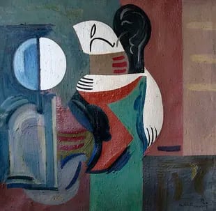 El abrazo (1937-1944), pintura de Juan Del Prete