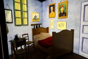 La pintura El dormitorio de Arlés, recreada en 3D en la muestra 