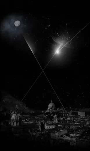 Imágenes de haces luminosos instalados en Roma serán proyectados hacia las constelaciones