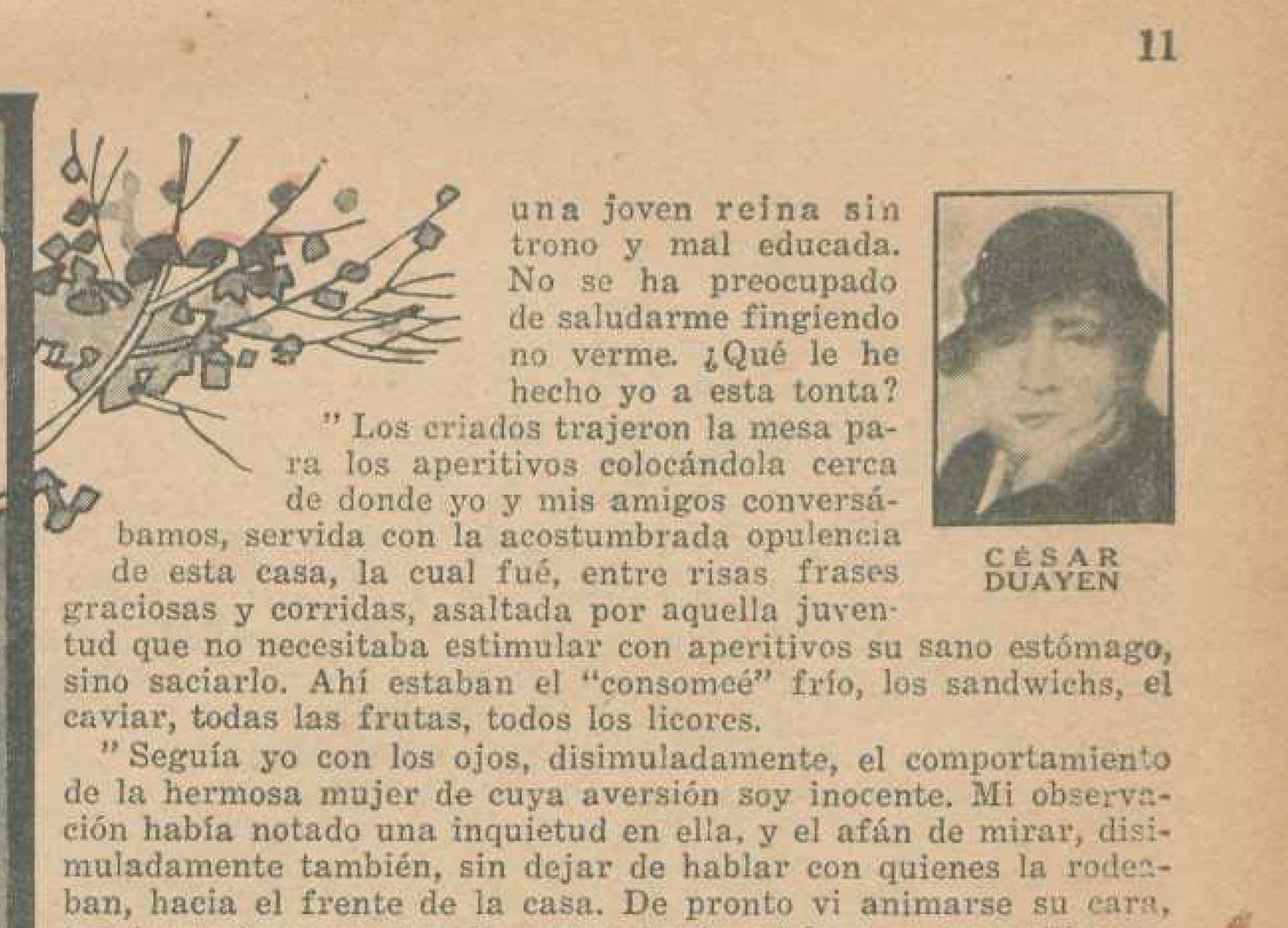 La novela Eleonora fue publicada por entregas en la revista El Hogar. Emma de la Barra seguía firmando como César Duayen.