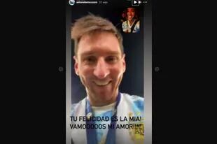 La felicidad de Leo Messi y Antonella Roccuzzo, su esposa, en una videollamada