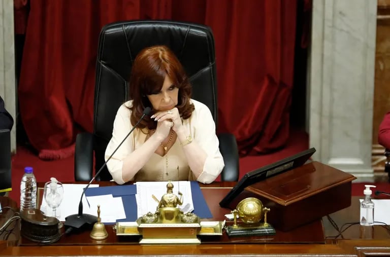 Cristina Kirchner, en la sesión en el Senado de la Nación por el acuerdo con el FMI.