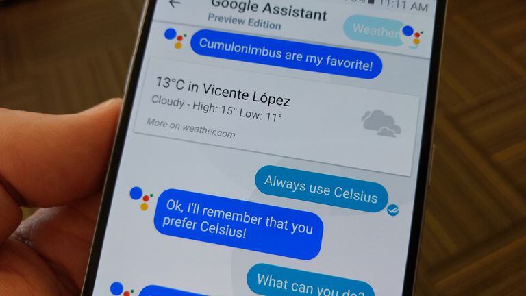 Una vista de Google Assistant en inglés desde el chat Allo. Ahora podrá entender y hablar en español en la próxima actualización de Android
