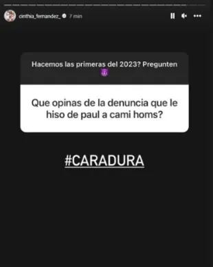 Cinthia Fernández criticó a Rodri De Paul a través de sus redes sociales
