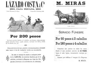 Avisos publicados en Caras y Caretas por Lázaro Costa y Marcial Mirás el 31 de mayo de 1902. La guerra de las tarifas era explícita.