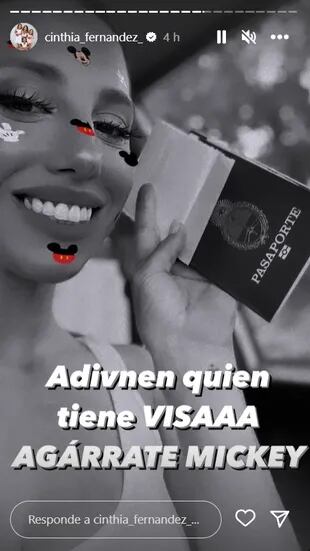 Cinthia Fernández recibió la visa para viajar a Estados Unidos