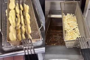 Empleado muestra cómo se preparan los nuggets y las papas fritas y se vuelve viral