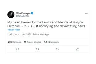 El tuit de Mike Flanagan tras la tragedia