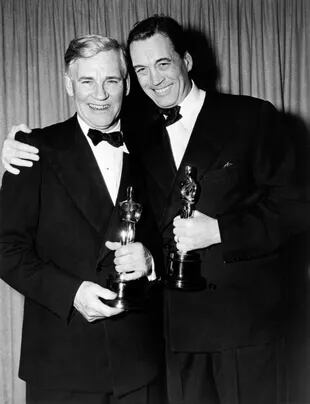 Walter y John Huston con sus Oscar en 1949