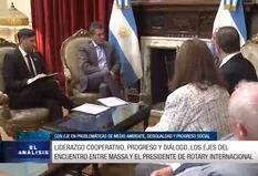 Liderazgo cooperativo, progreso y diálogo, los ejes del encuentro entre Massa y el presidente de Rotary Internacional