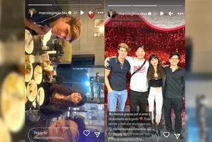 Marcos disfrutó una gran noche con sus hermanos (Captura Instagram @marcosginocchio)