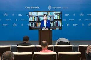 Conferencia de prensa virtual de la portavoz de Presidencia, Gabriela Cerruti