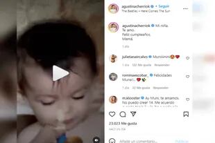 Agustina Cherri saludó a su hija (Foto Instagram @agustinacherriok)