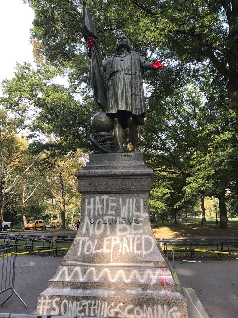 La estatua de Cristobal Colón en el Central Park