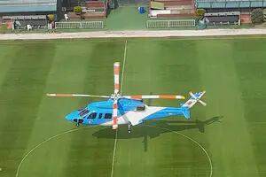 El helicóptero presidencial voló a la cancha de Ferro para la entrevista de Fernández en lo de Urtizberea