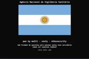 Hackearon la página de Anvisa y en su lugar pusieron una bandera argentina