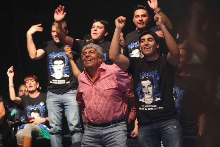 Hugo Moyano acompañó a su hijo Facundo en el acto de la Juventud Sindical