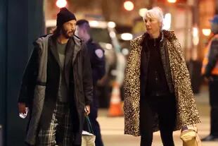 Keanu Reeves y Alexandra Grant, fotografiados en un paseo por Nueva York