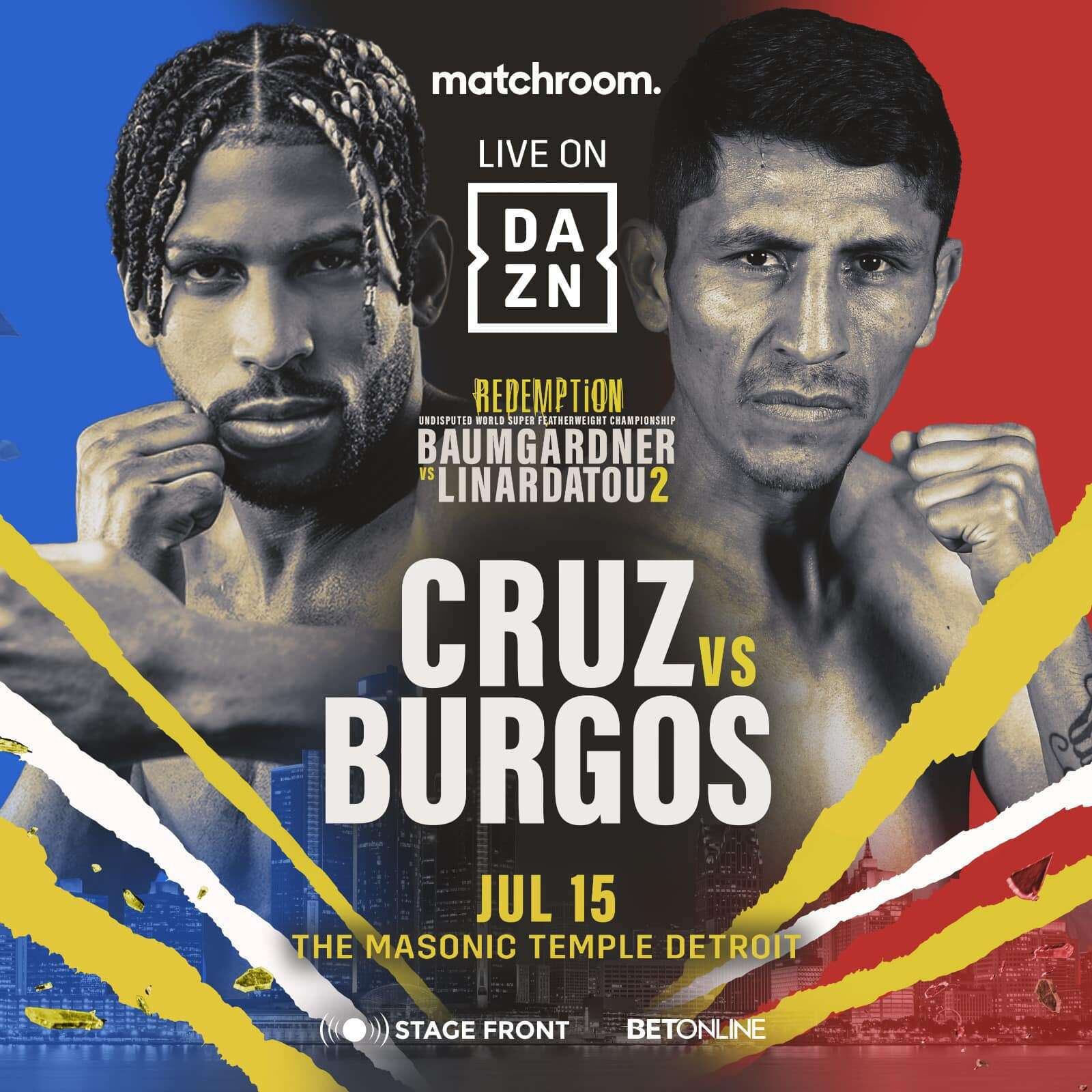 El afiche promocional de la pelea entre Cruz y Burgos
